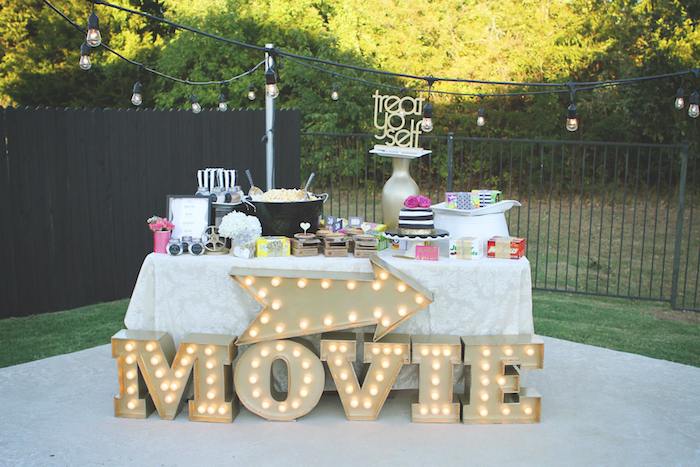 Gorgeous Outdoor Movie Themed Party