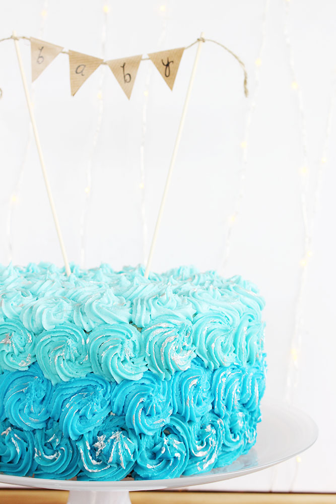 DIY Ombre Buttercream Cake - Perfect for a baby shower or birthday party.