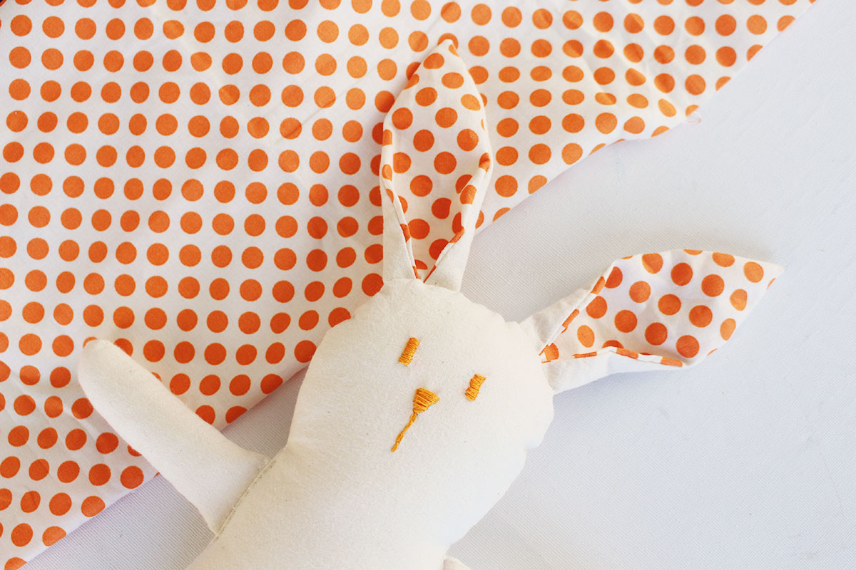 DIY Calico Soft Toy Bunny - Plush Rabbit - Learn how to sew this cute plush rabbit with instructions and printable pattern.